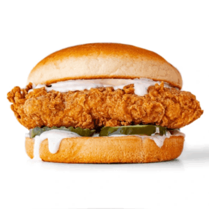 Burger chicken single and fries